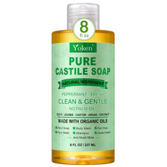 Yoken peppermint castile soap front packaging showing clean design and benefits