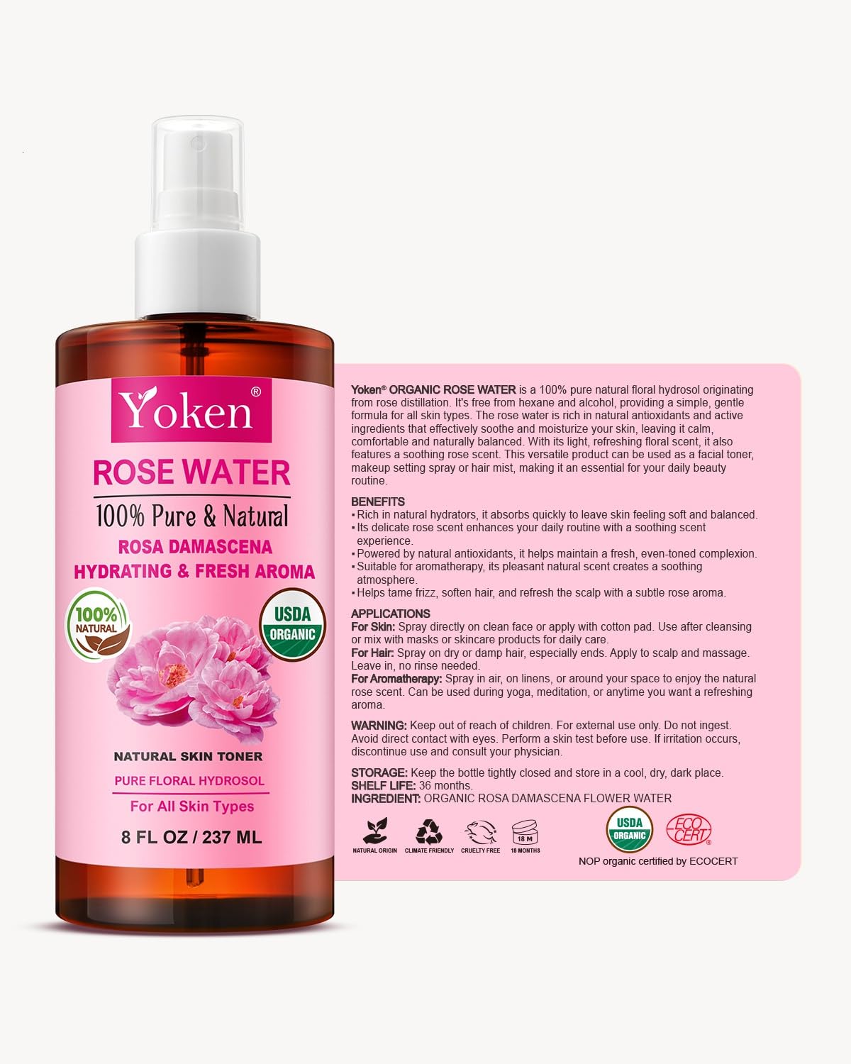 Yoken 8oz bottle next to hand for scale and convenient portability