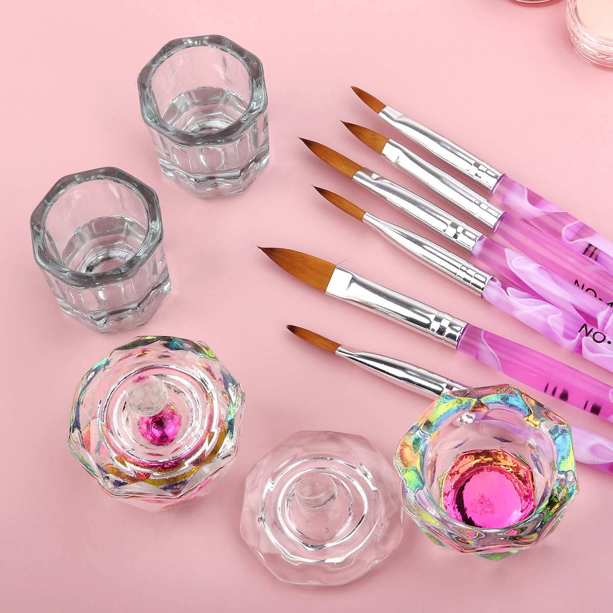 Yokilly kit beside fingers to show brush and dish size reference