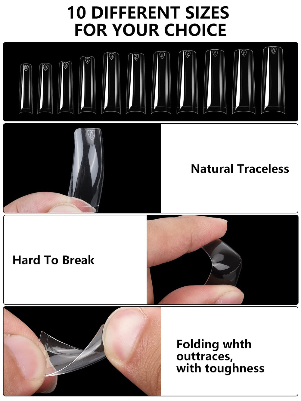 Yokilly trimmed coffin nail tips displaying clean edges ready for styling