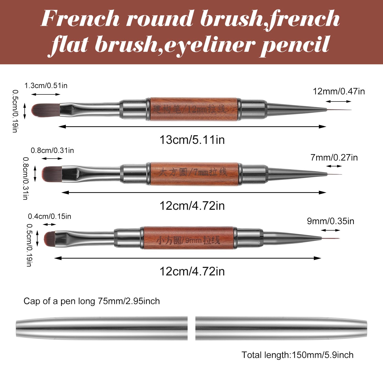 Yolev sealed metal caps on both ends protecting bristles and maintaining shape