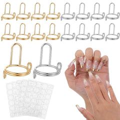 Yolev front view of full nail ring kit showing rings and tabs, highlights convenience
