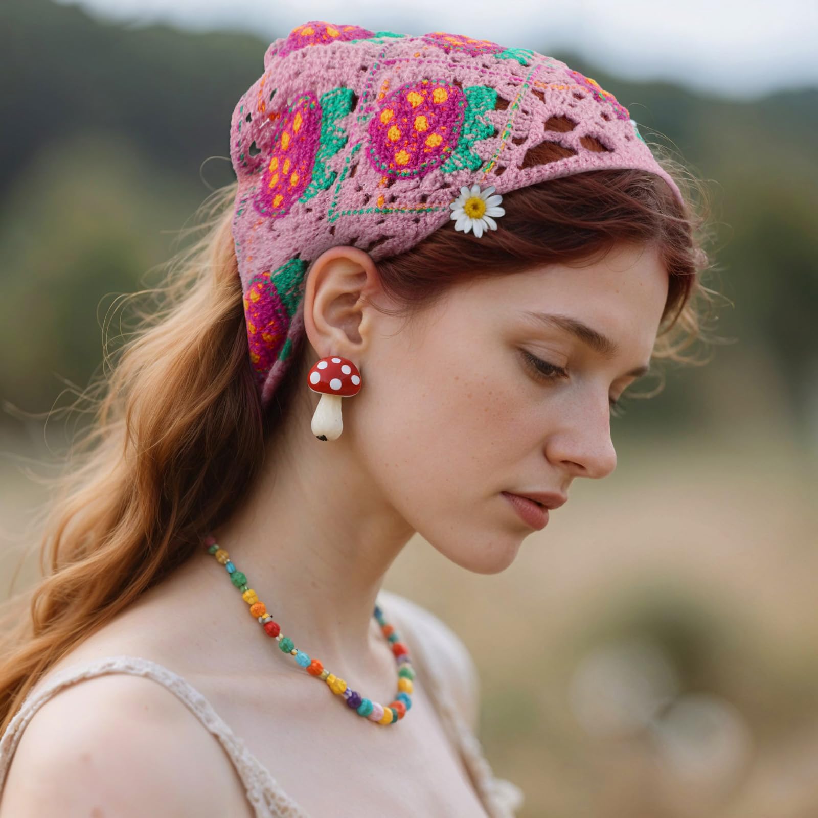Yolev model wearing headband in ponytail demonstrating secure hold