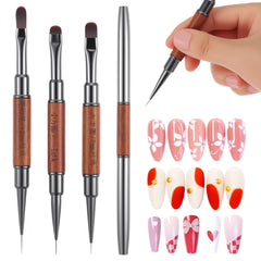 Yolev set laid out with packaging showing included three dual-ended brushes