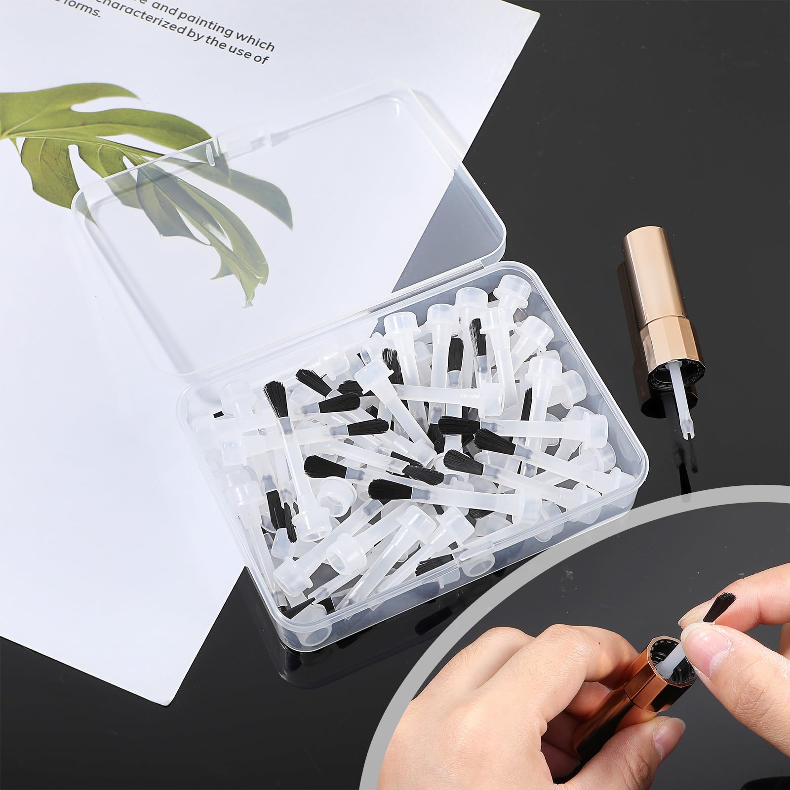 Yolev size comparison with scale showing compact brush and handle dimensions