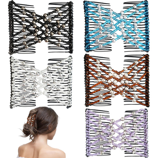 YOLLVKOT front view of five colored combs showing variety and convenience
