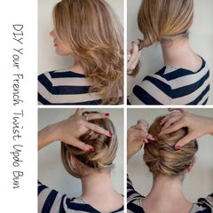 YOLLVKOT model wearing bun styled with comb showing elegant look and everyday comfort benefit