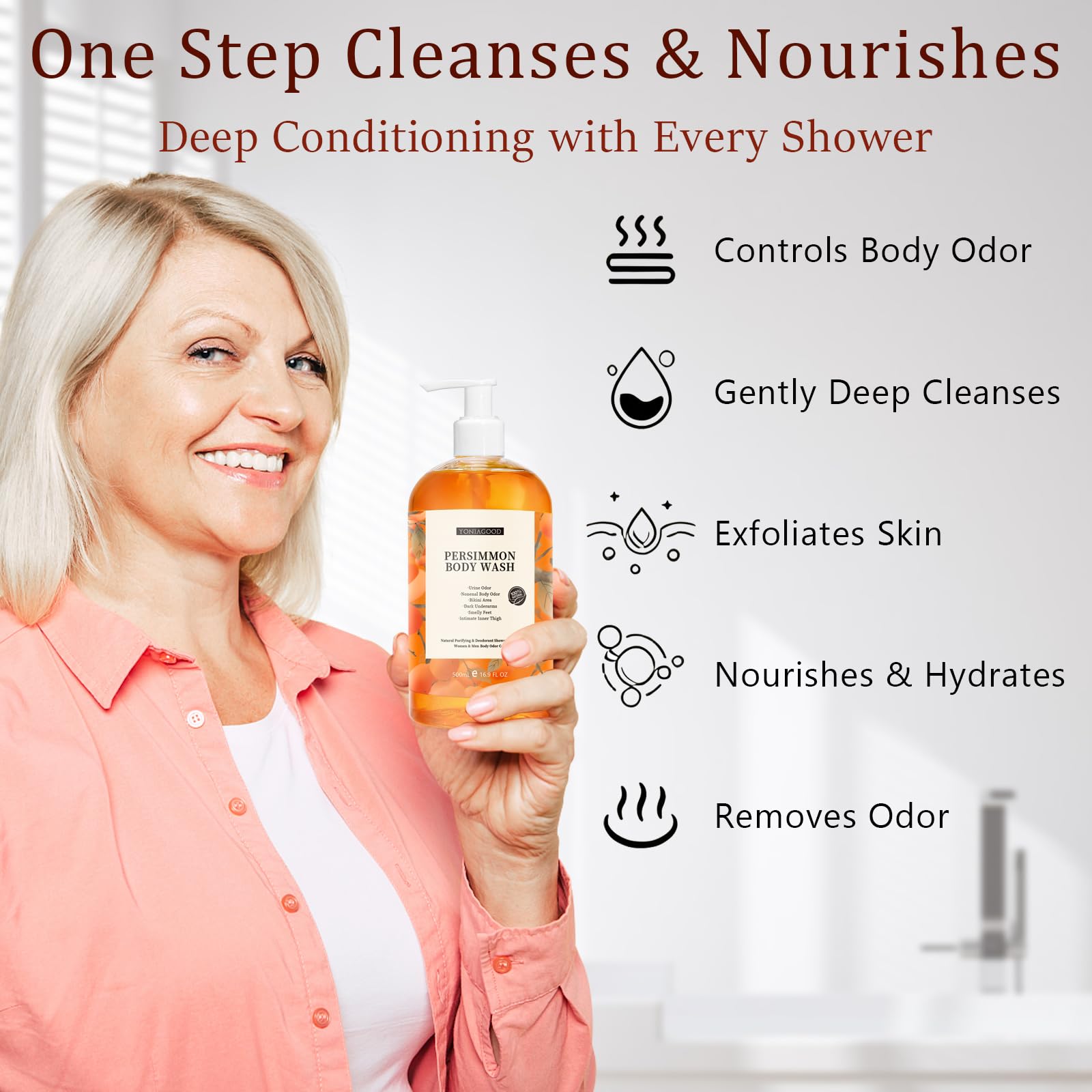 yoniagood rich foam on hand demonstrating gentle cleansing