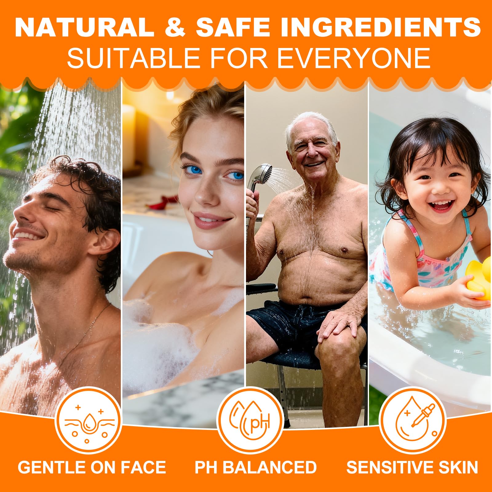 yoniagood soap on shower shelf in bathroom lifestyle suggesting daily convenience
