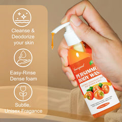 yoniagood bottle next to a hand showing travel-friendly compact size