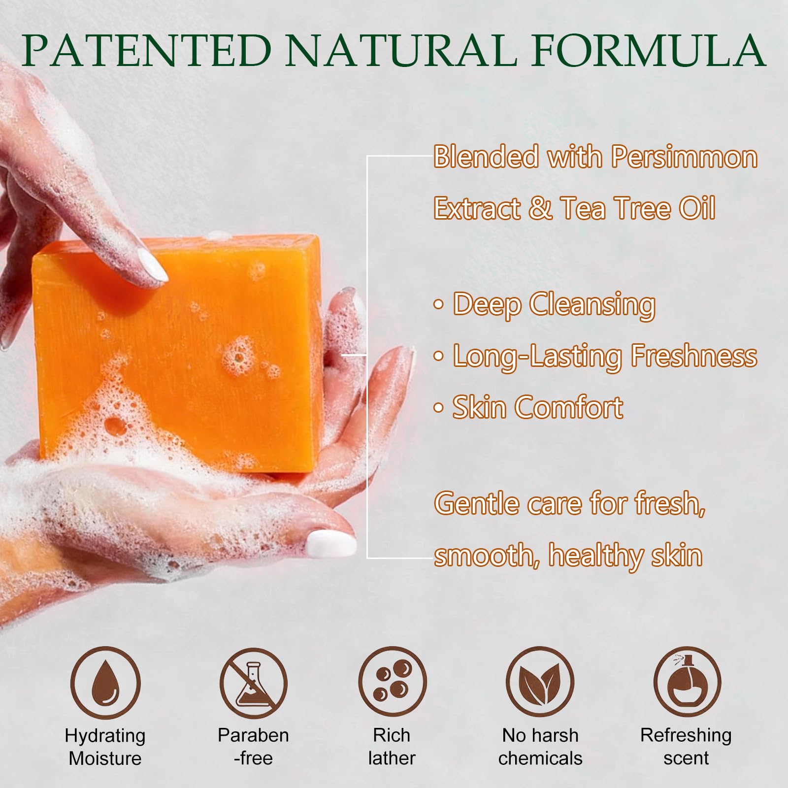 yoniagood label detail highlighting persimmon and green tea extracts