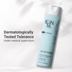 Yonka used with a damp cotton pad for eye and lip makeup removal, gentle comfort