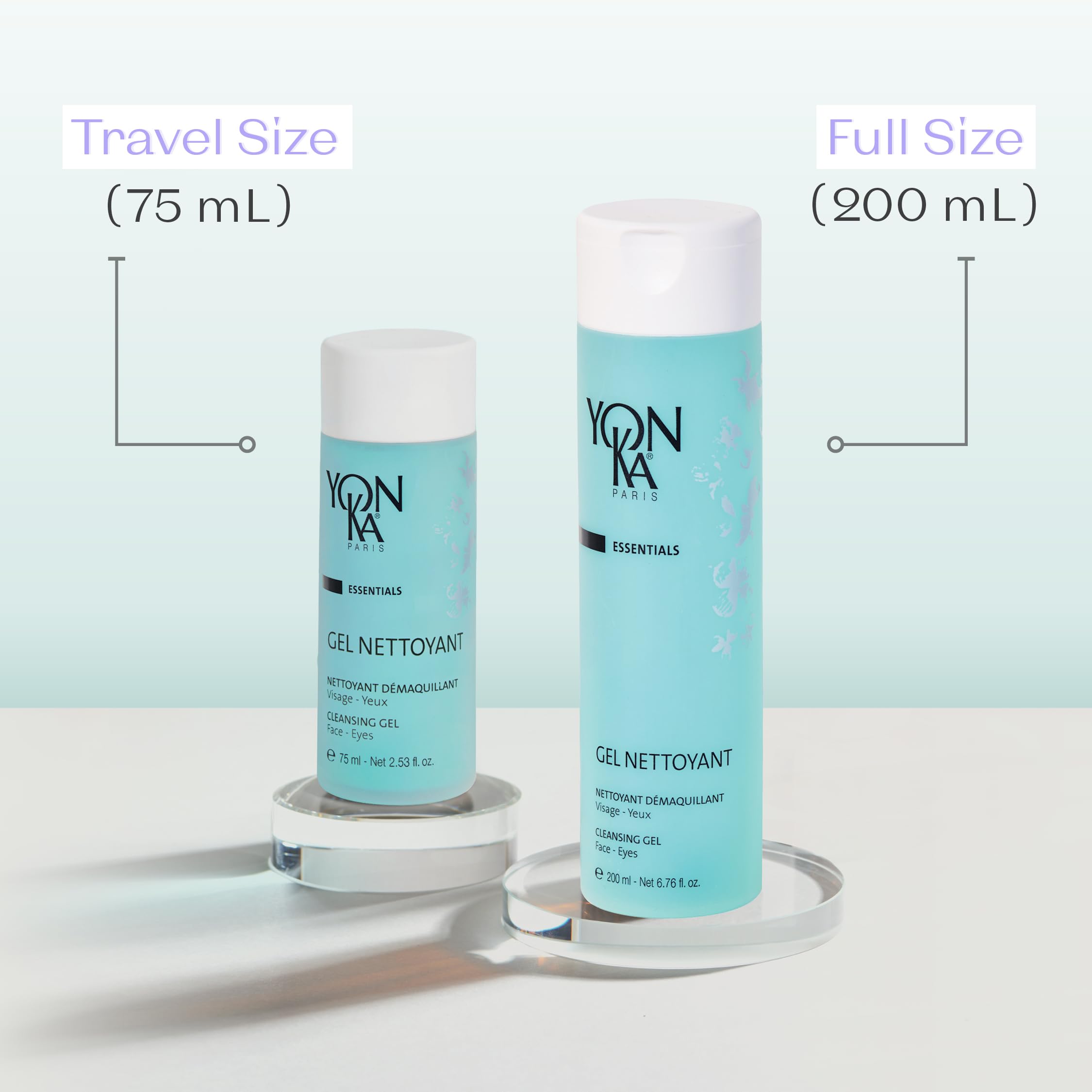 6.76 fl oz Yonka bottle beside ruler showing travel-friendly size benefit