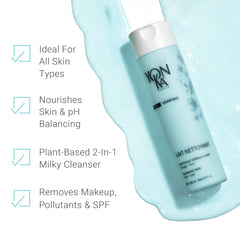Yonka creamy milk texture close-up demonstrating gentle moisturizing feel