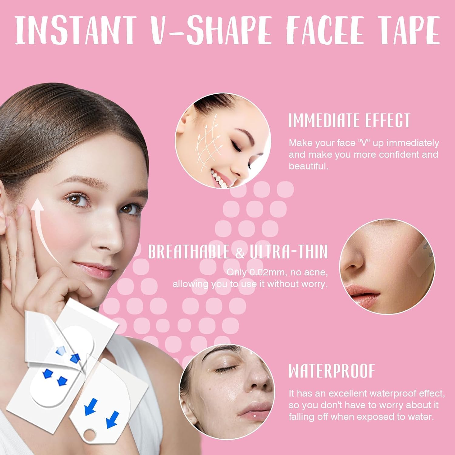 YONMUY tape hidden under makeup proving camera-ready wearability