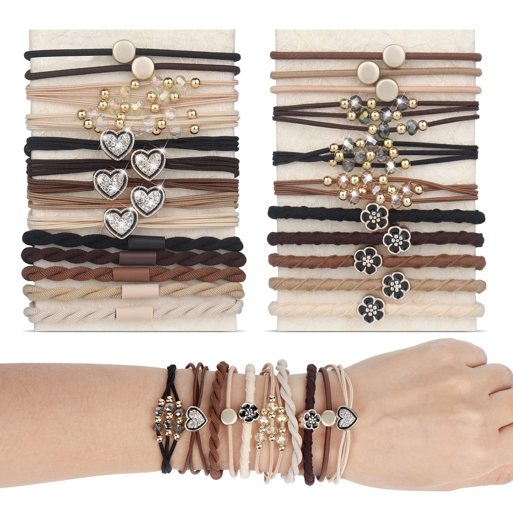 YONOY front packaging showing 25-piece boho hair tie set and variety benefits