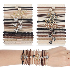 YONOY front packaging showing 25-piece boho hair tie set and variety benefits