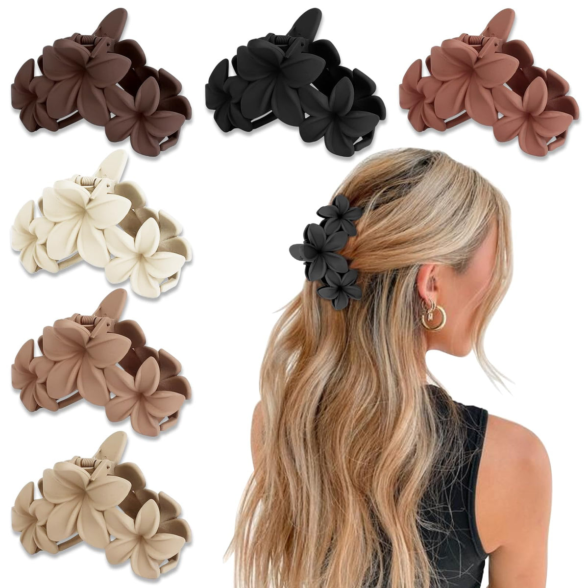 YONOY front view of flower clips showing colorful set and packaging benefit: easy selection