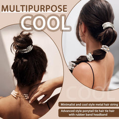 YONOY hair tie securing a thick ponytail, strong hold without pulling