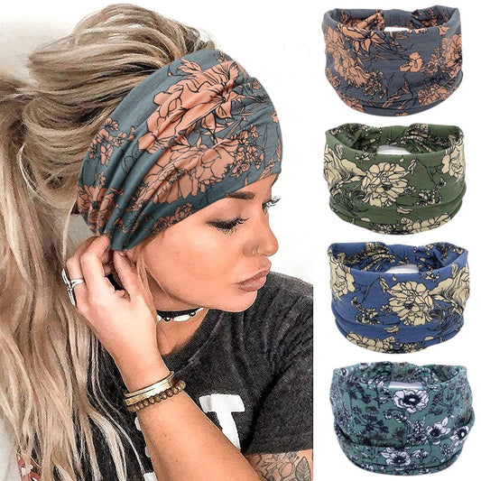 YONUF front pack showing four boho patterned headbands, easy outfit matching