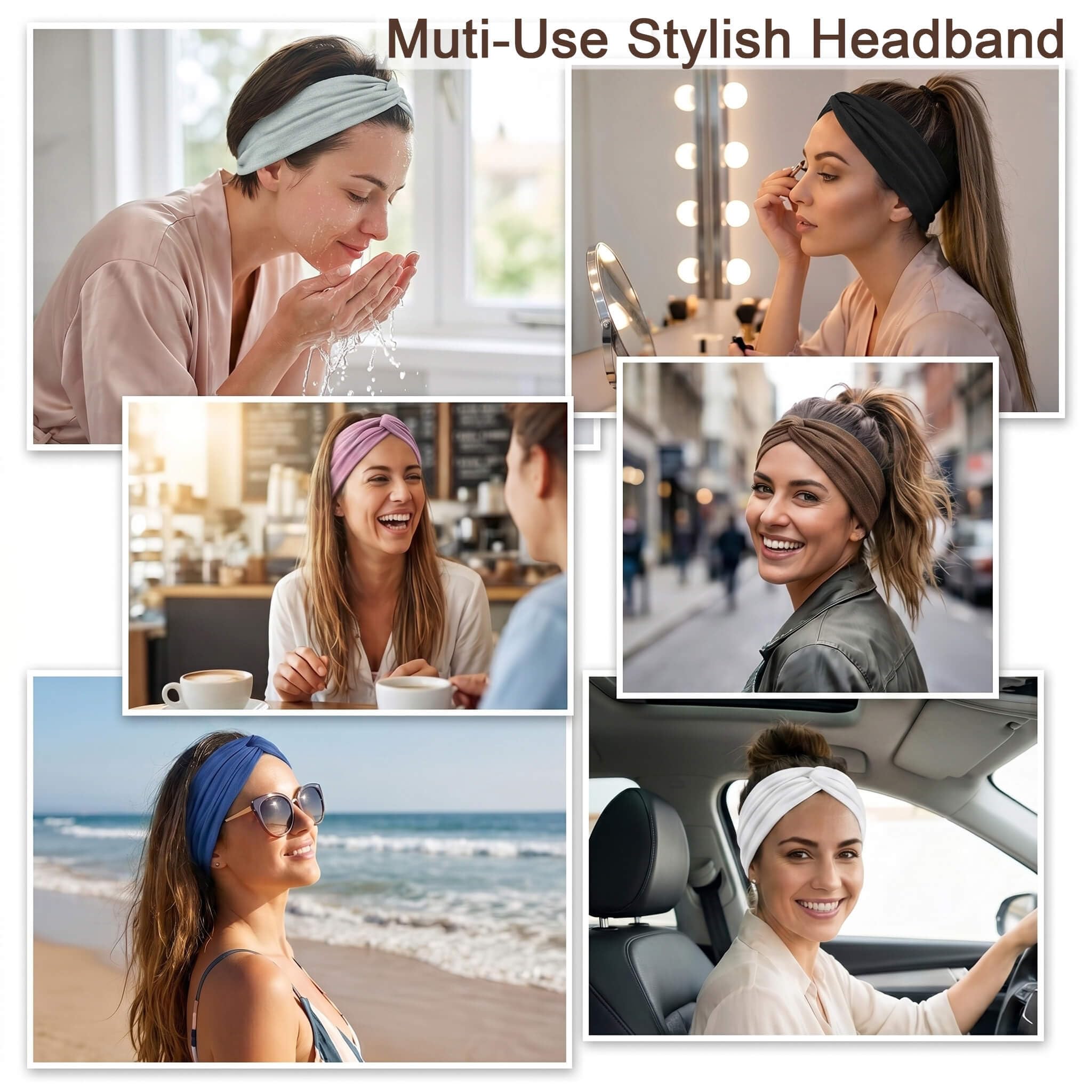 YONUF headband worn by runner keeping hair and sweat away during workout