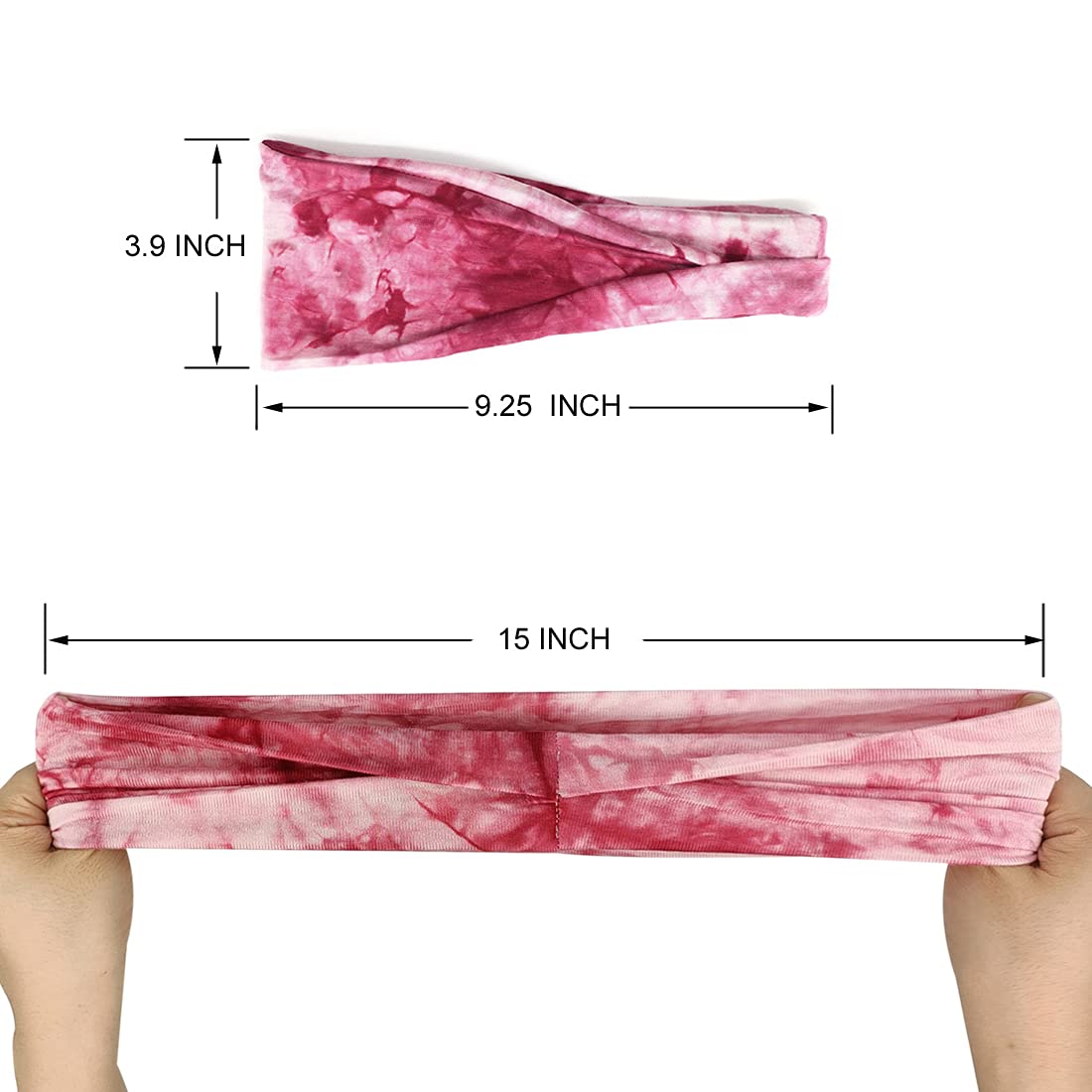 YONUF headband worn during yoga keeping hair back and absorbing sweat
