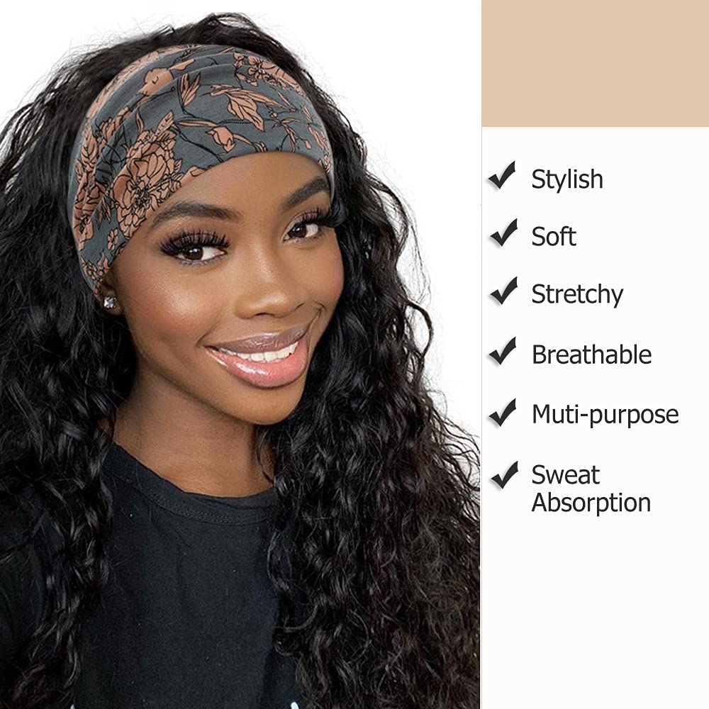 YONUF headband worn during yoga, keeps hair back and absorbs sweat