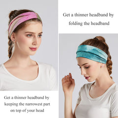 YONUF headband worn during yoga demonstrating sweat control and secure fit