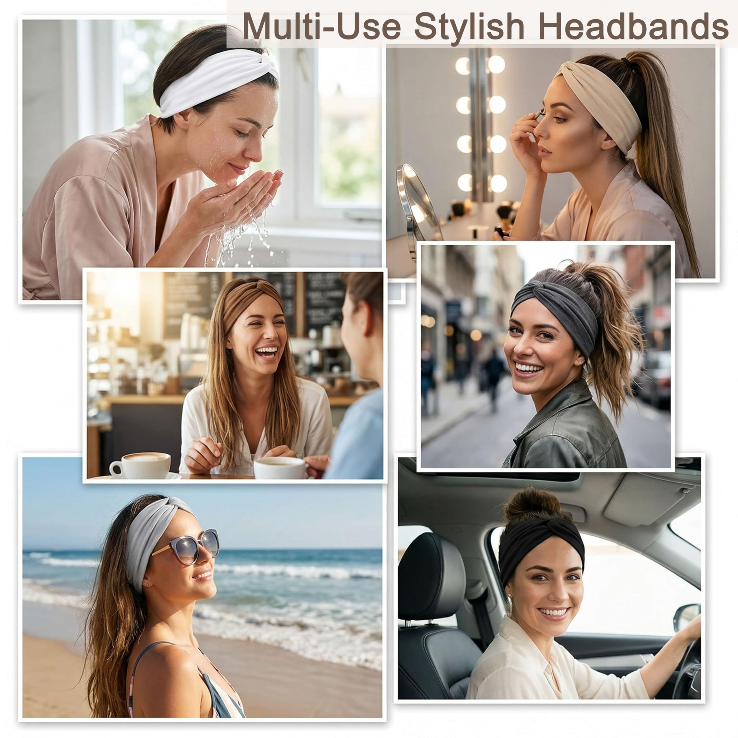YONUF headband worn during yoga providing sweat control benefit