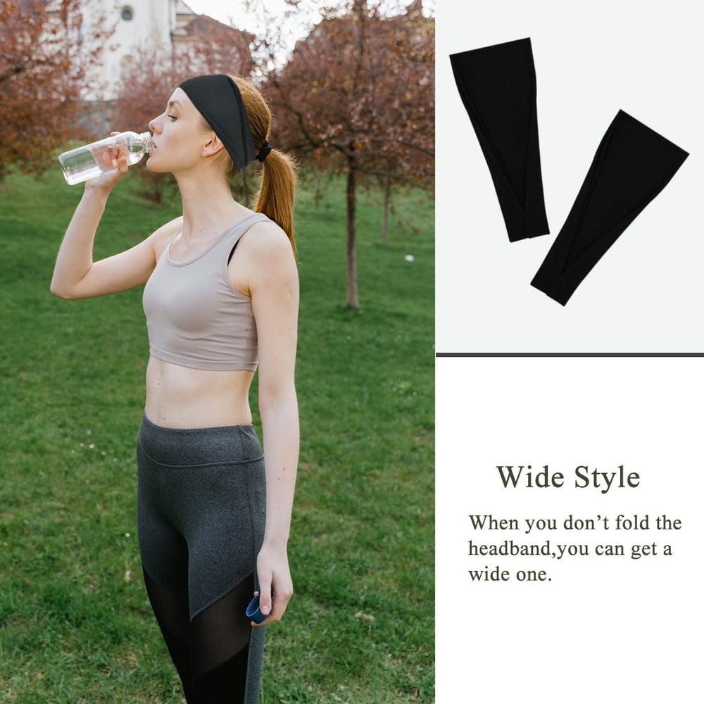 YONUF worn during yoga showing secure fit and sweat control benefits