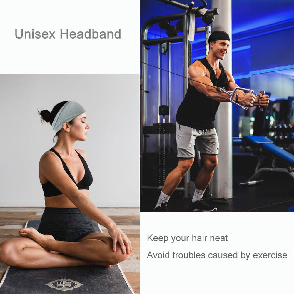 YONUF headband worn by runner keeping hair and sweat away