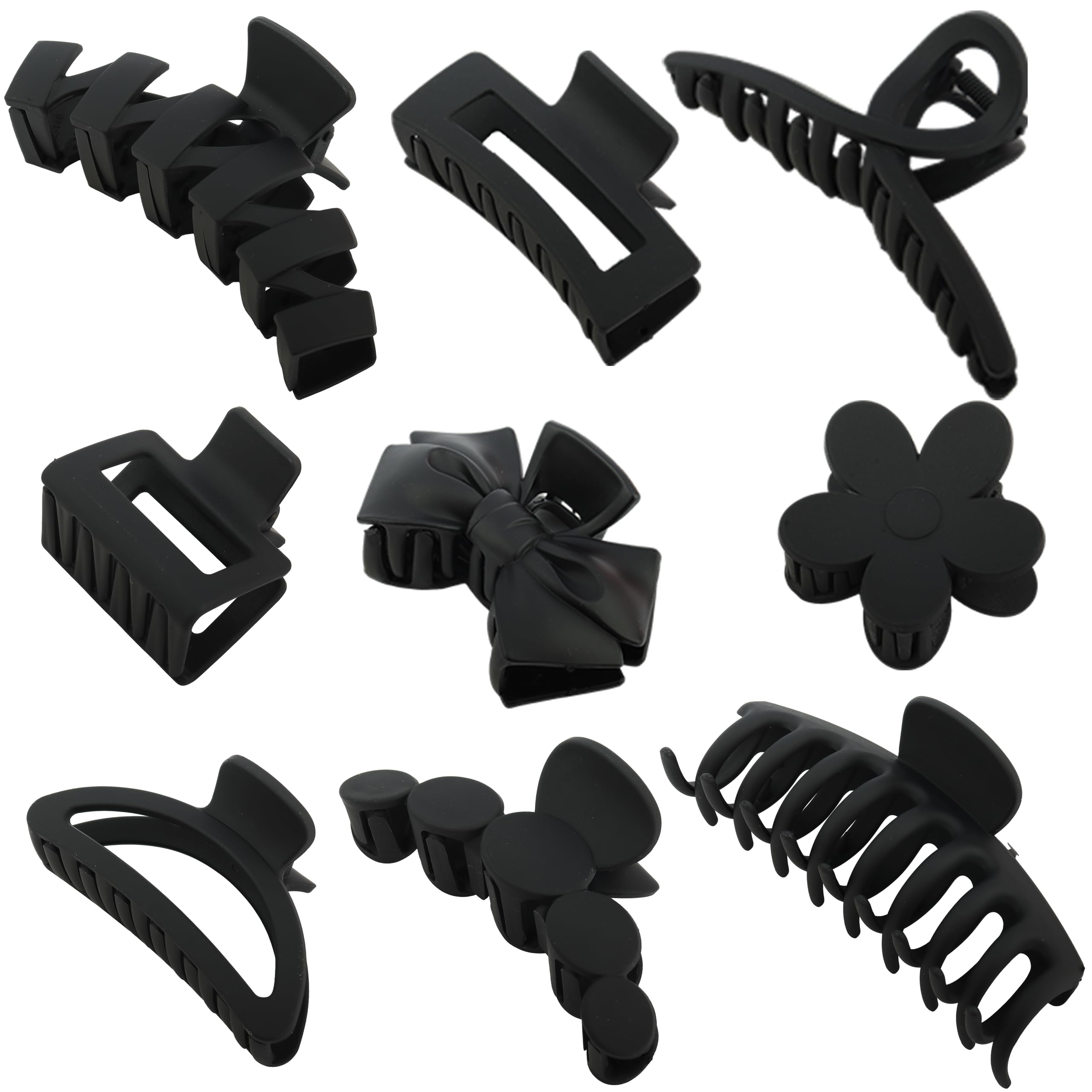 YOOOYOOO front view of black matte clips showing vintage jaw style and strong hold