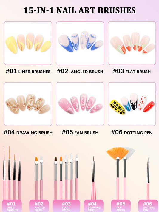 YOOVR close-up of synthetic nail brushes highlighting precision and control