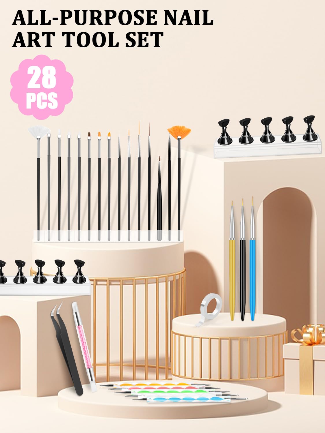 YOOVR close-up brushes display showing varied bristles for precision