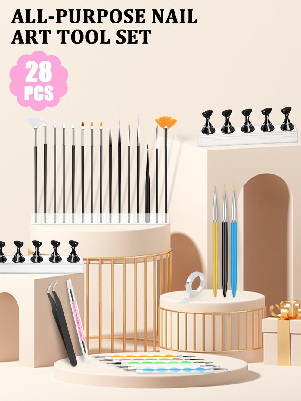 YOOVR close-up brushes display showing varied bristles for precision