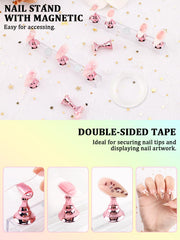 YOOVR magnetic nail stand holding press-on tip for steady painting and drying