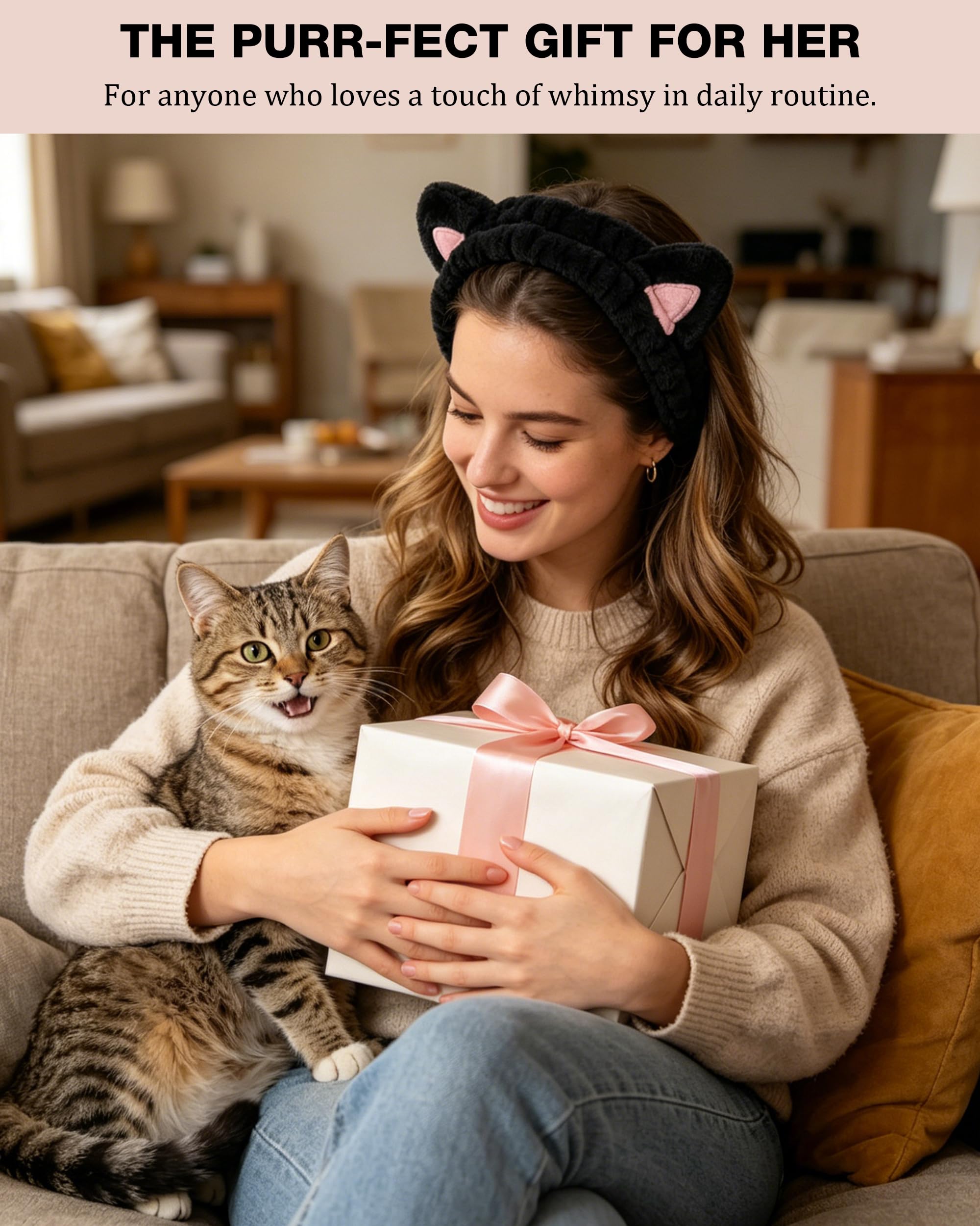 YOOVR black headband worn on profile, keeps hair neatly back