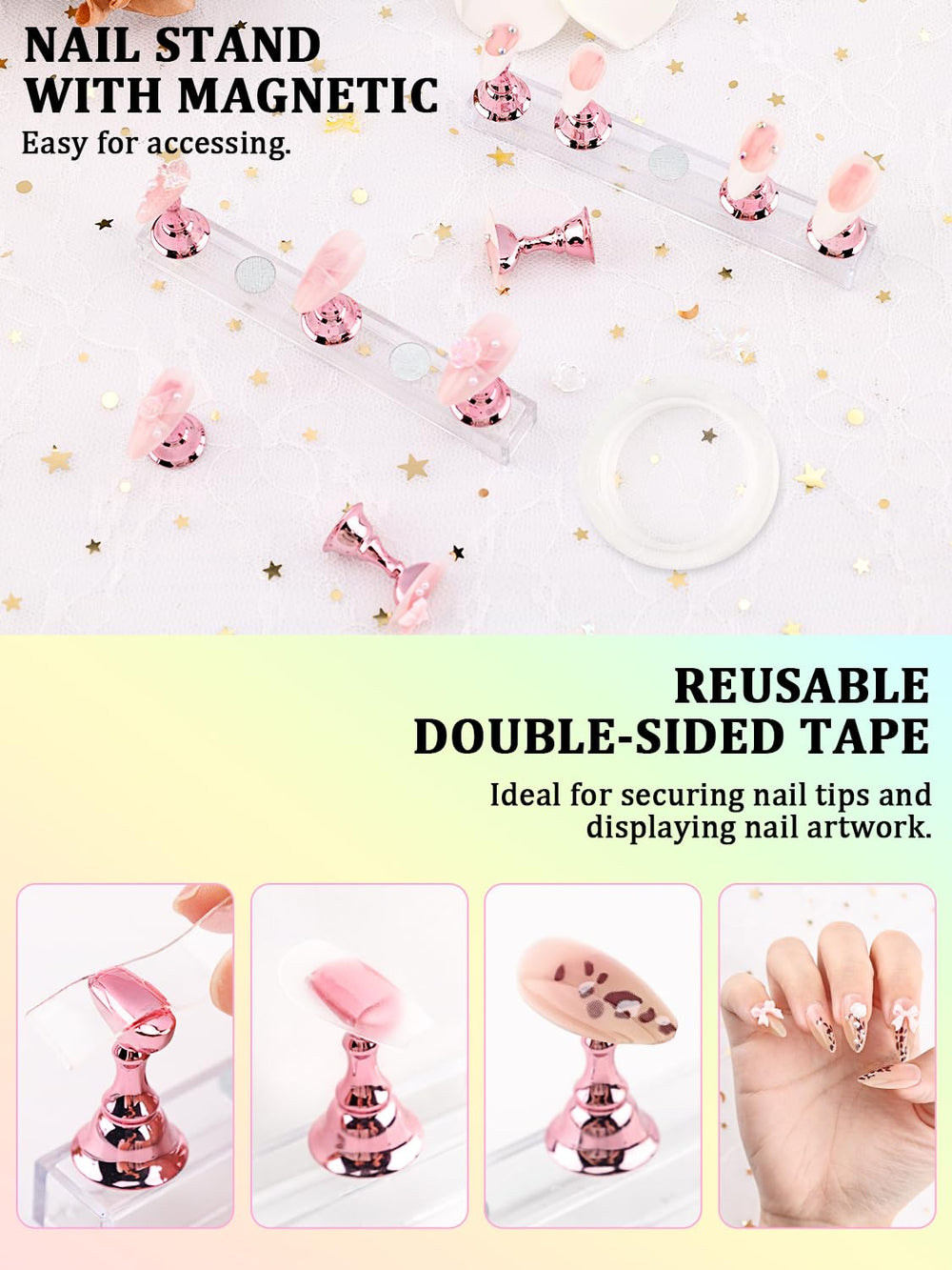 YOOVR angled metal tweezers placing a gem for secure embellishment placement