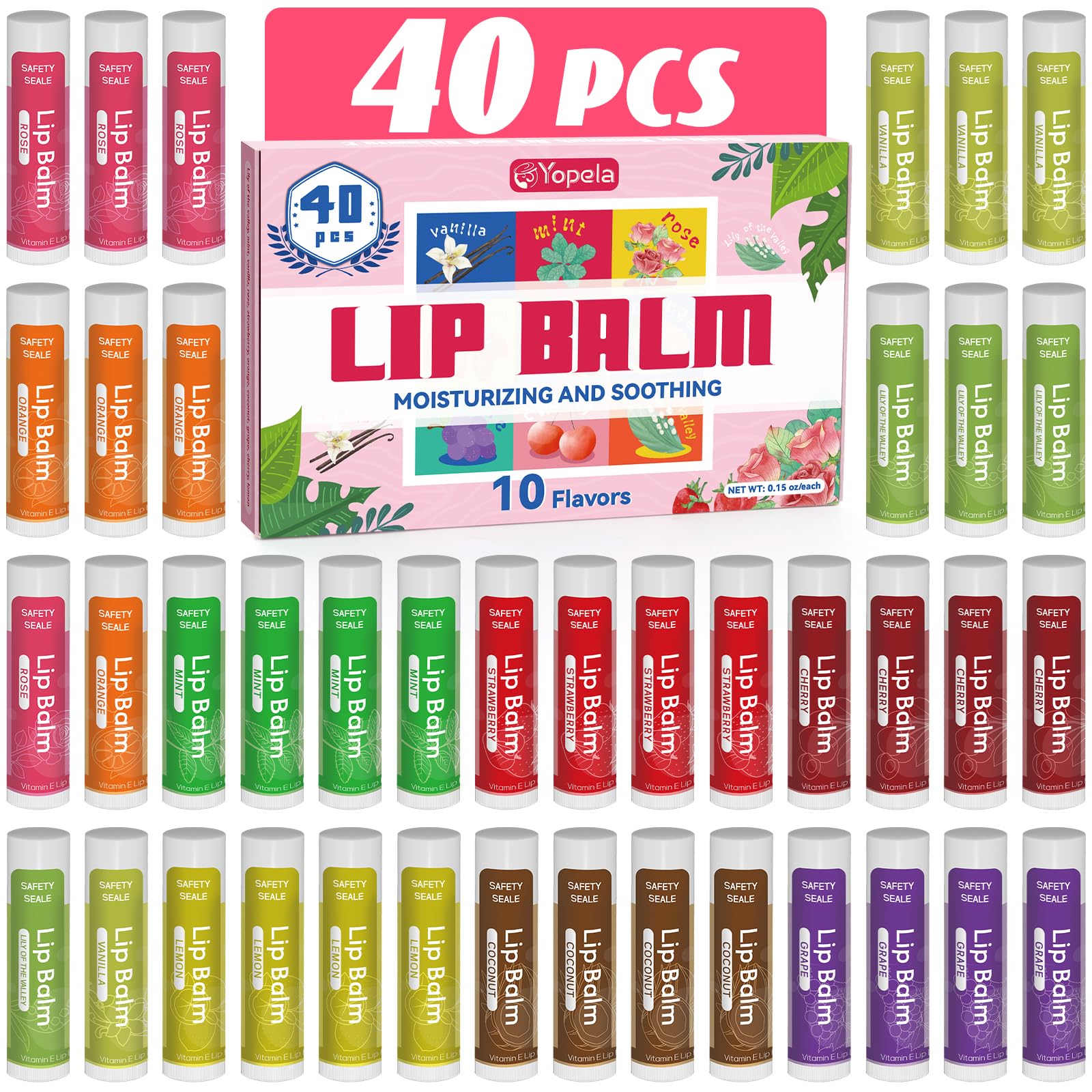 Yopela front packaging showing 40-pack for value and gifting
