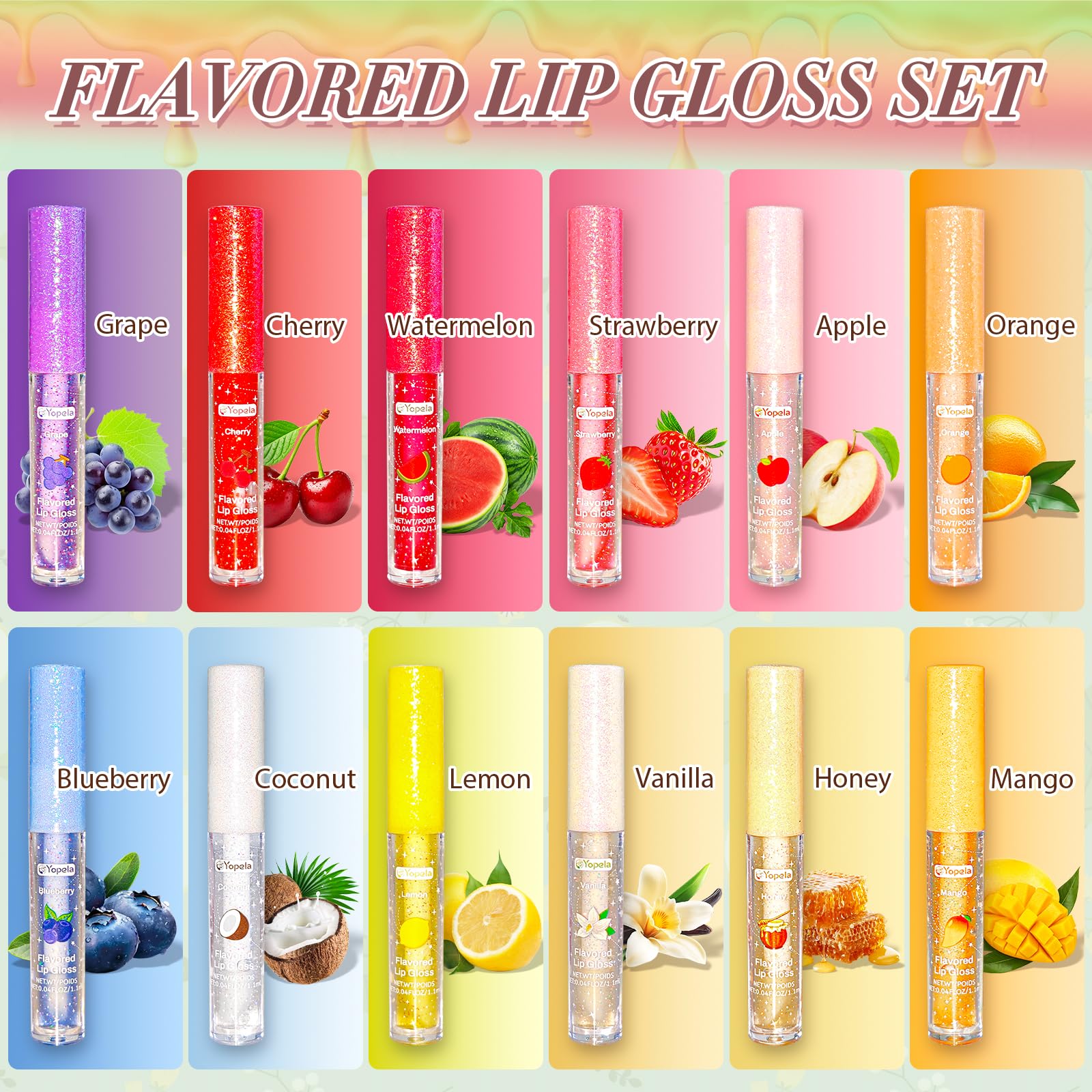 Yopela tube close-up showing glossy texture and moisturizing shine