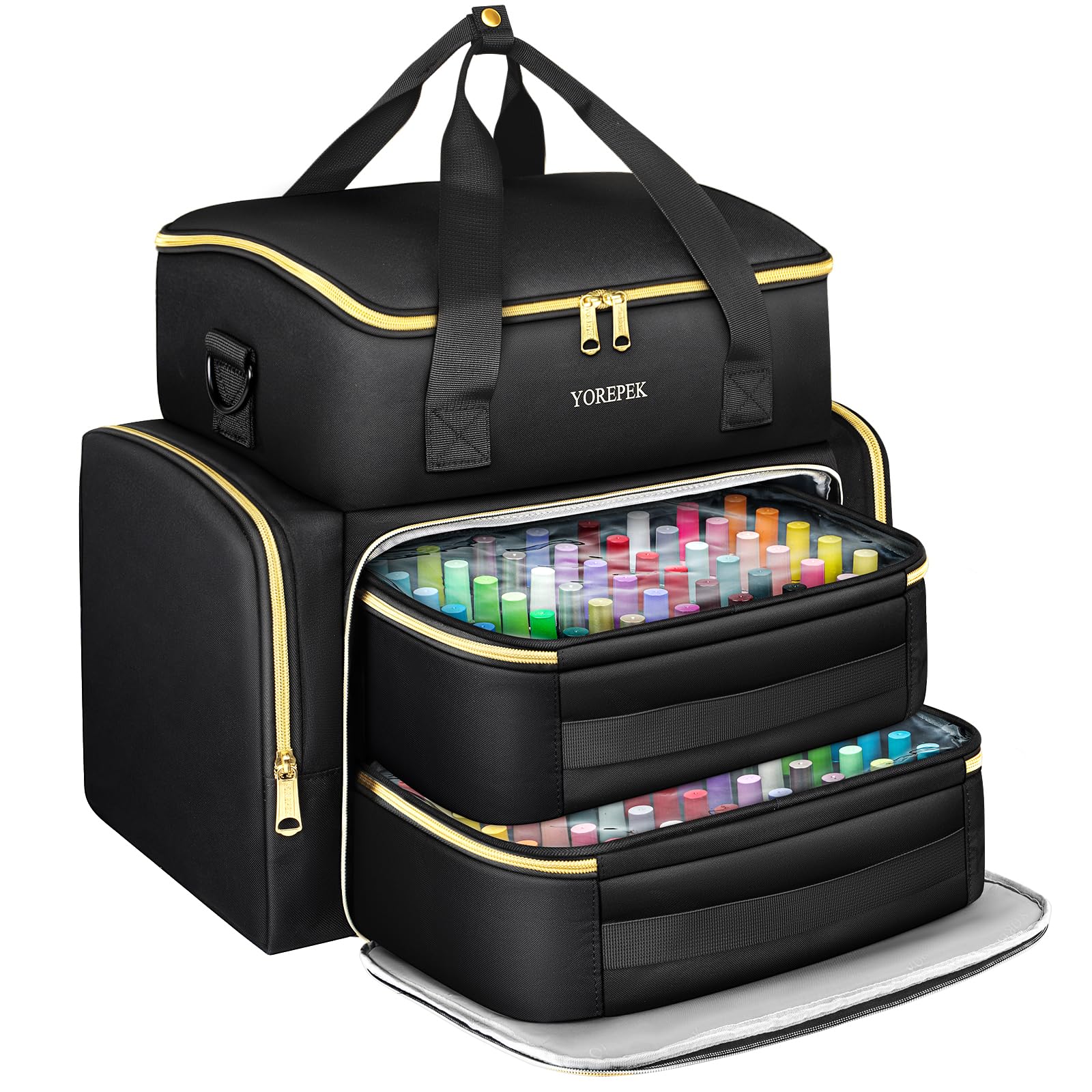 YOREPEK front view of full case showing capacity and travel-ready design