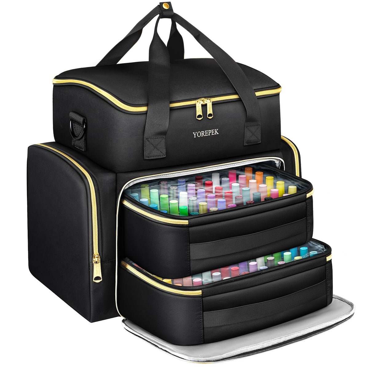 YOREPEK front view of full case showing capacity and travel-ready design
