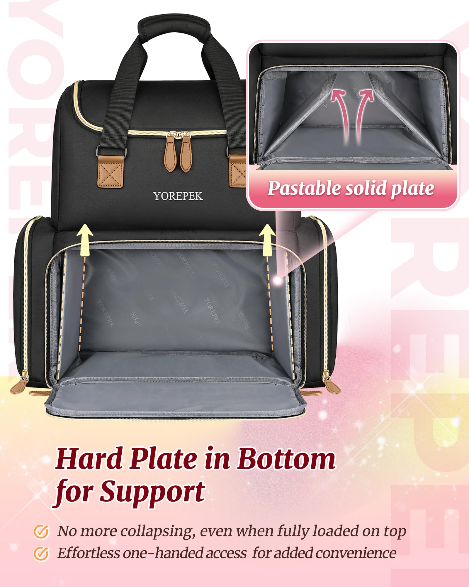 YOREPEK side pocket with brushes and files for quick-access convenience