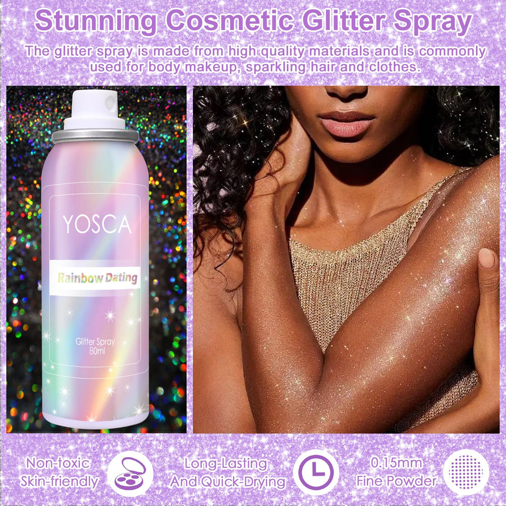Yosca close-up glitter texture highlighting holographic shine and fine particles