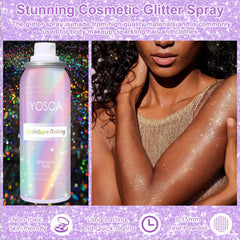 Yosca close-up glitter texture highlighting holographic shine and fine particles