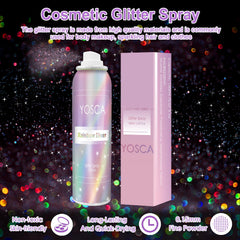 Yosca holographic texture close-up highlighting fine glitter finish