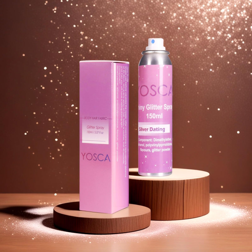 Yosca festival lifestyle scene highlighting hair and outfit sparkle for parties