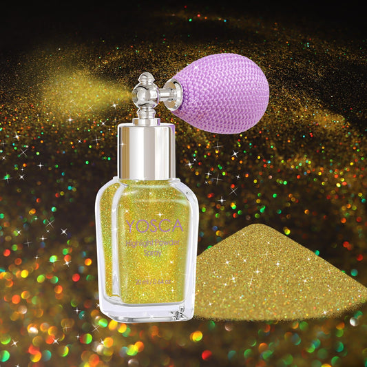 Yosca glass bottle front view showing elegant packaging and easy spray