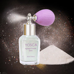 Yosca glass bottle front view showing elegant packaging and easy spray benefit