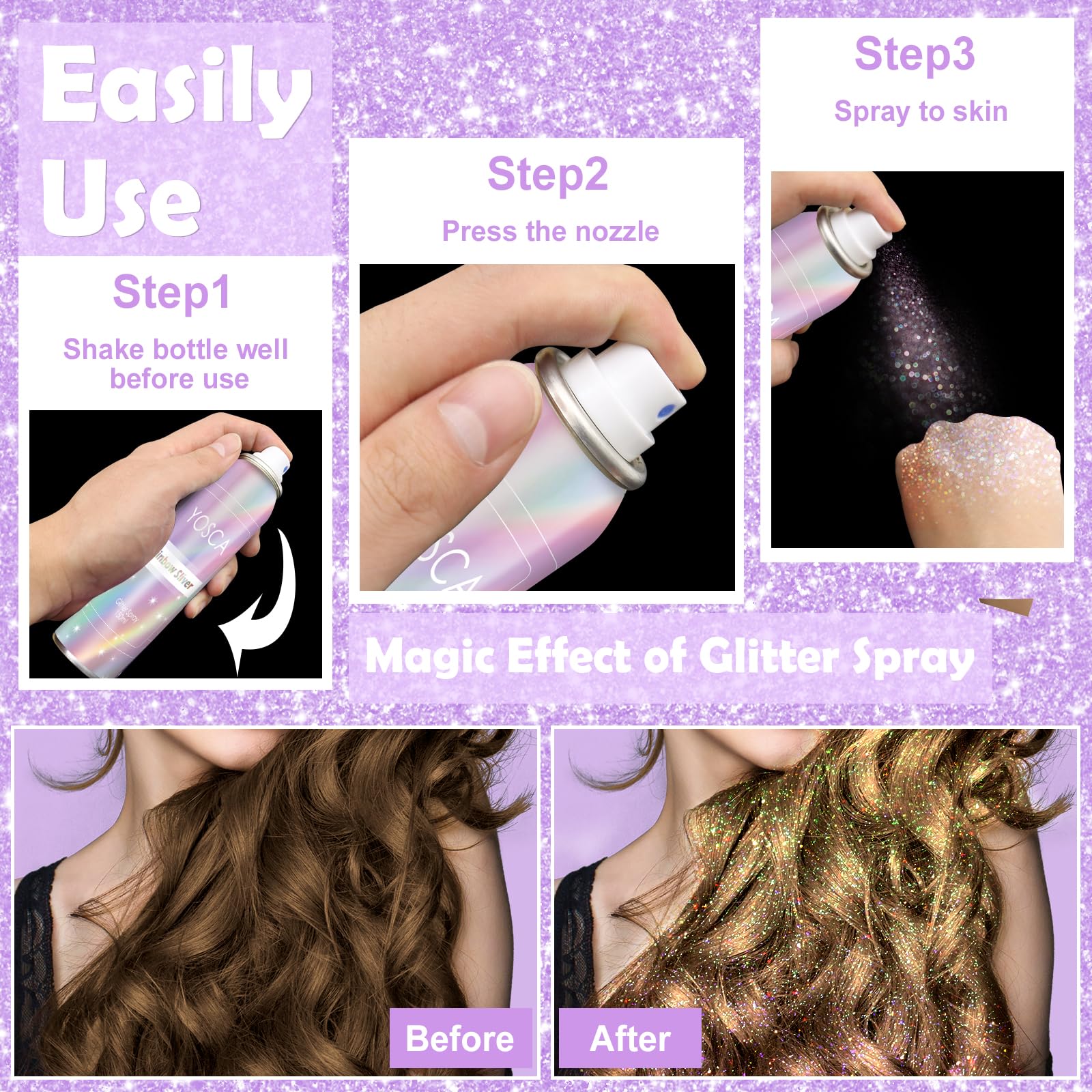 Yosca used at a festival conveying bold, camera-ready party shine